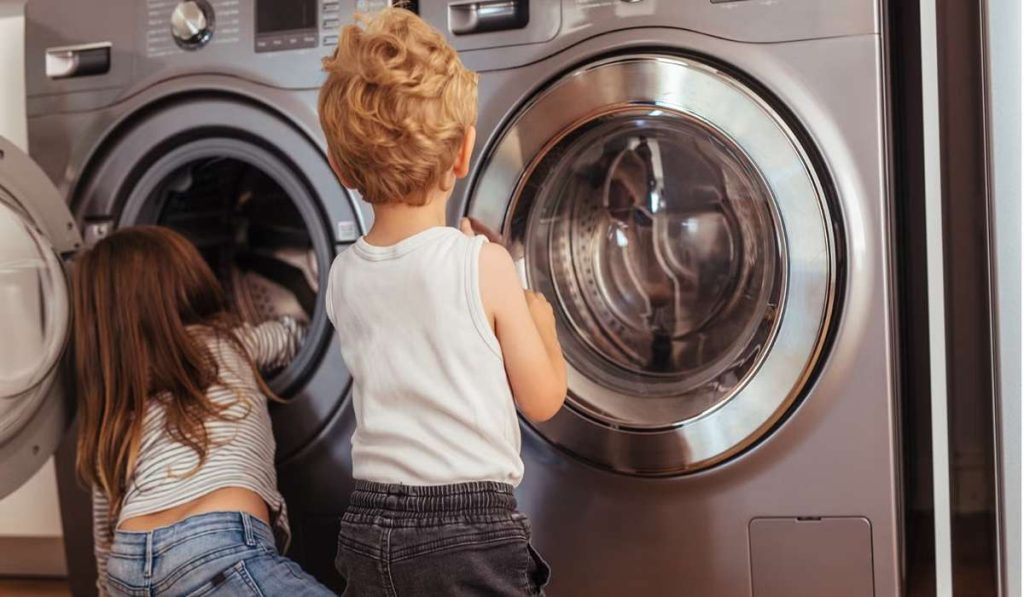 فعال‌کردن قفل کودک ماشین لباسشویی