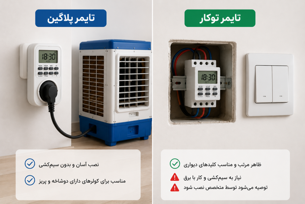 تایمر پلاگین بهتر است یا تایمر توکار؟
