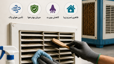 تمیز کردن دریچه کولر آبی
