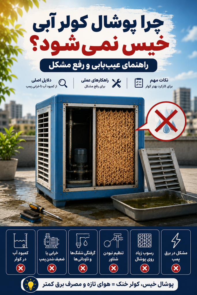 علت خیس نشدن پوشال کولر آبی