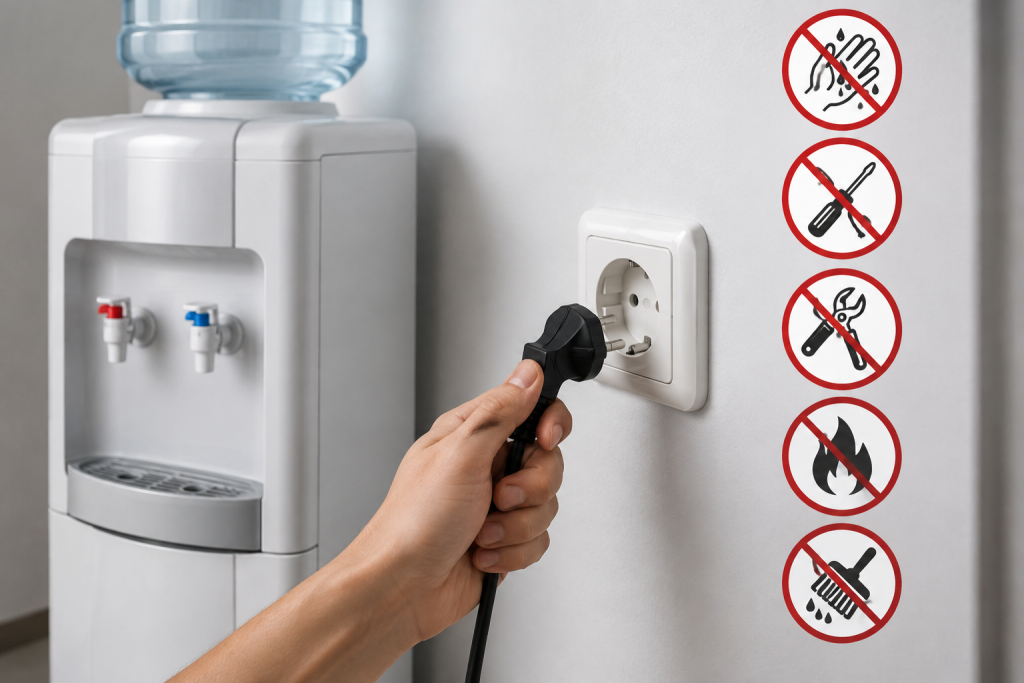 نکات ایمنی قبل از عیب یابی آبسردکن
