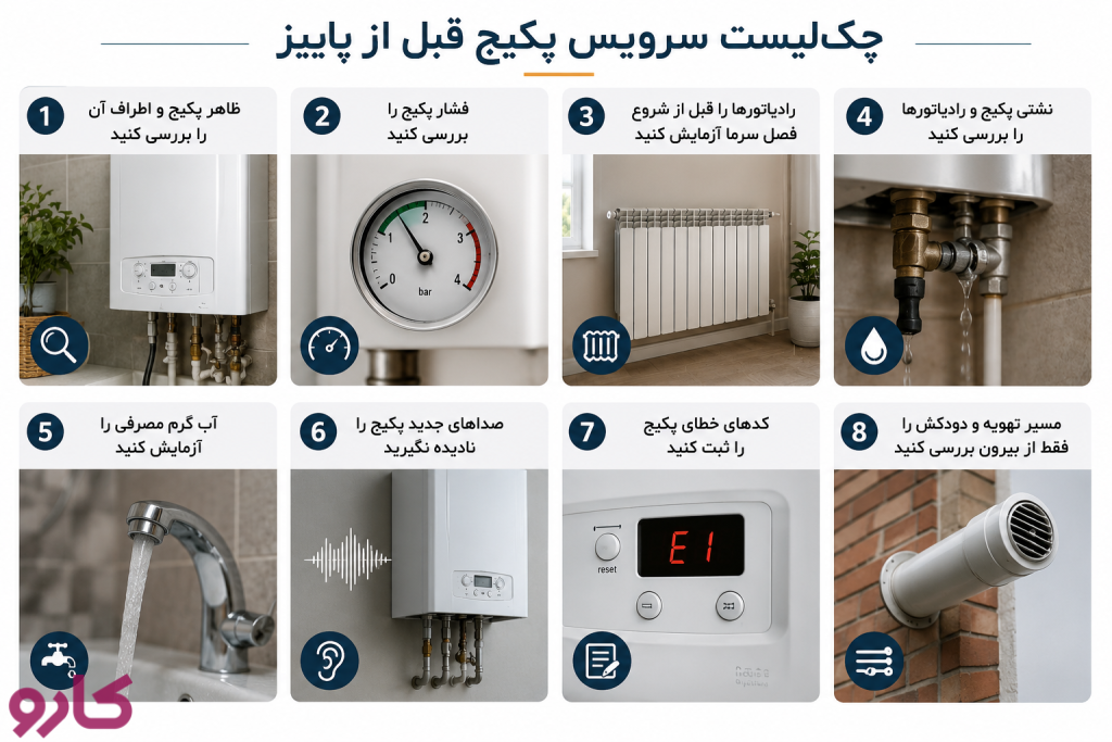 چک‌لیست سرویس پکیج قبل از پاییز