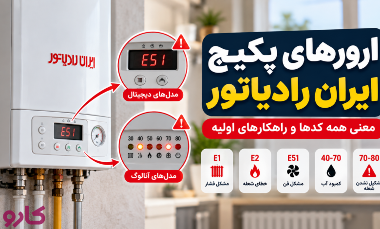 ارورهای پکیج ایران رادیاتور